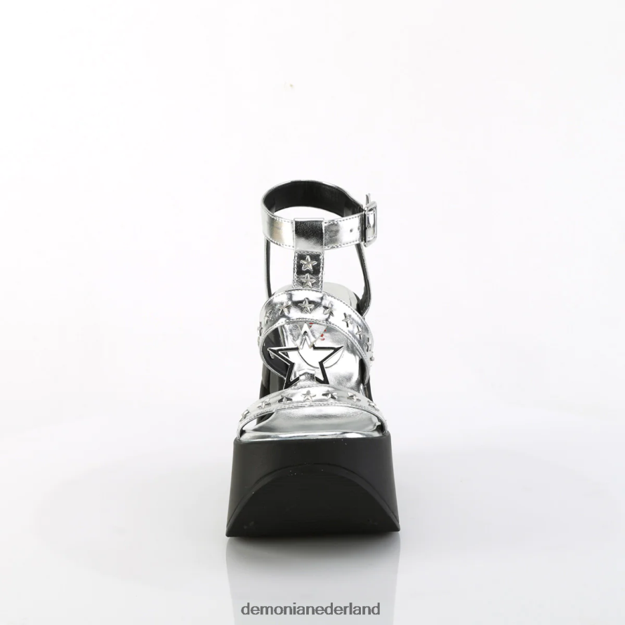 dynamiet-12 zilver metallic veganistisch leer 64NX0X1121 Demonia