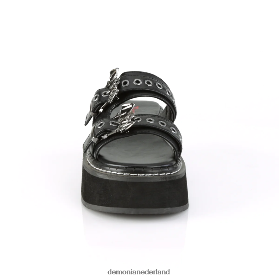 emily-100 zwart veganistisch leer 64NX0X1129 Demonia