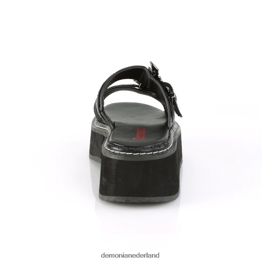 emily-100 zwart veganistisch leer 64NX0X1129 Demonia