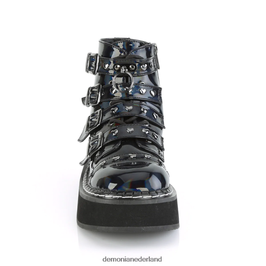 emily-315 zwart hologram veganistisch leer 64NX0X1522 Demonia