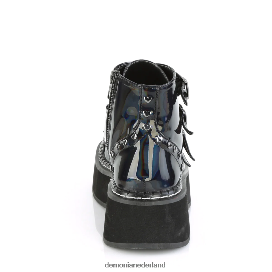 emily-315 zwart hologram veganistisch leer 64NX0X1522 Demonia