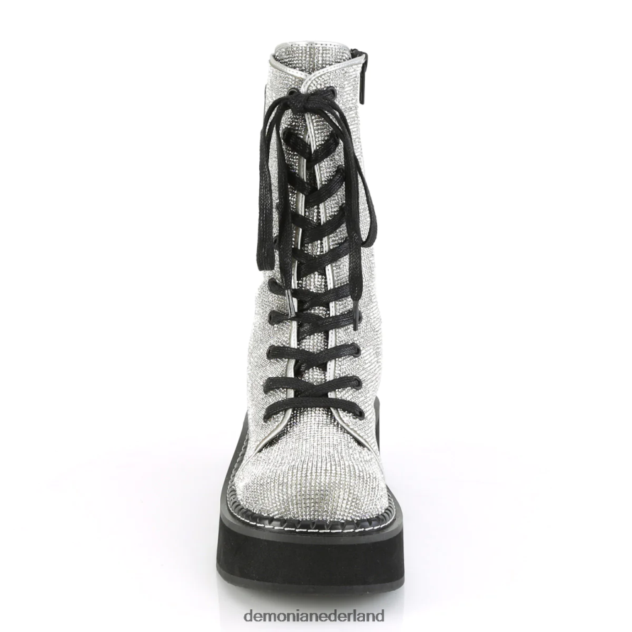 emily-362 zilveren vegan leer-strass 64NX0X1143 Demonia