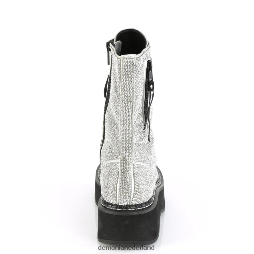 emily-362 zilveren vegan leer-strass 64NX0X1143 Demonia