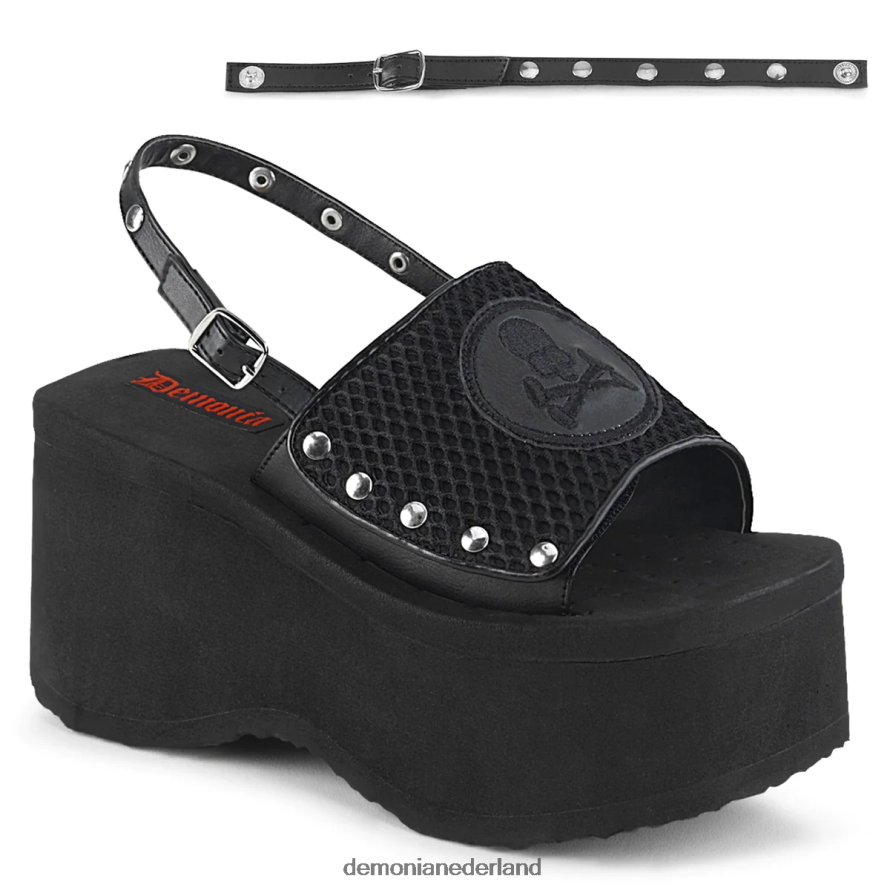 funn-32 zwart visnet-veganistisch leer 64NX0X1167 Demonia