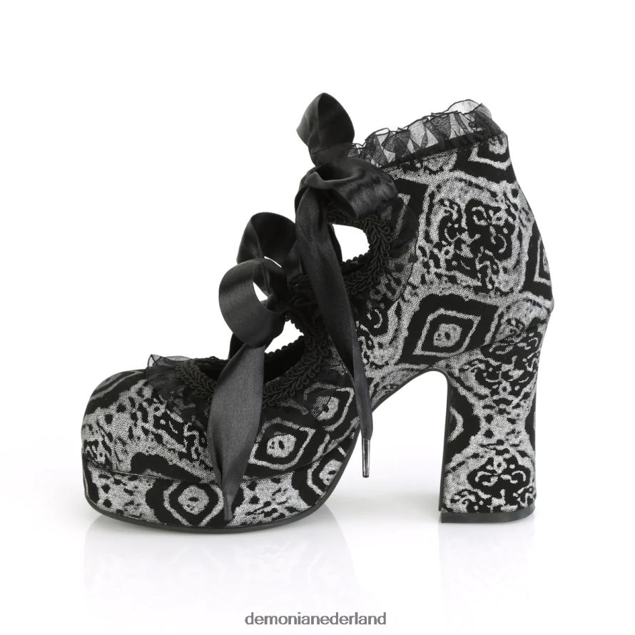 gotika-53 zwart-zilver kunstnubuckleer 64NX0X1173 Demonia