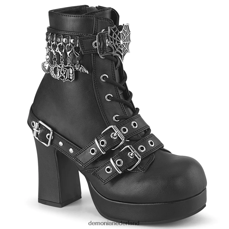 gotika-66 zwart veganistisch leer 64NX0X1175 Demonia