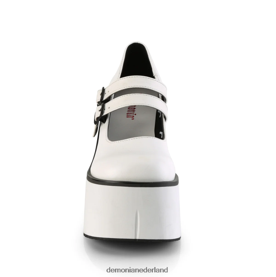 kera-08 wit veganistisch leer 64NX0X1189 Demonia
