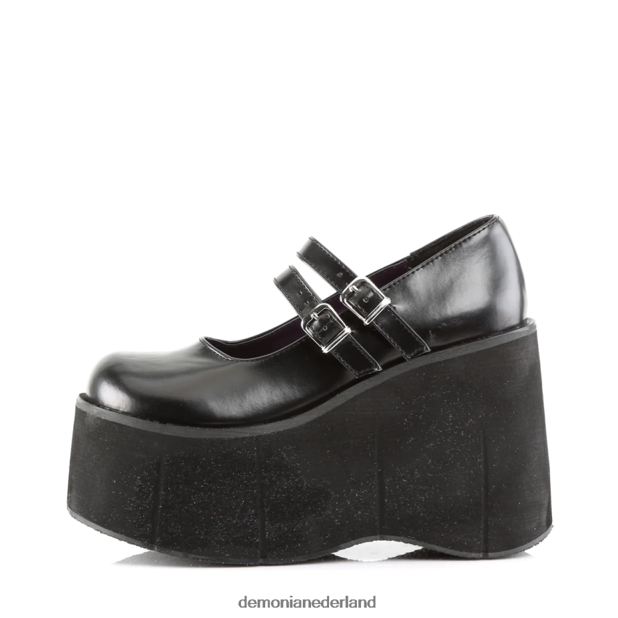 kera-08 zwart veganistisch leer 64NX0X1188 Demonia