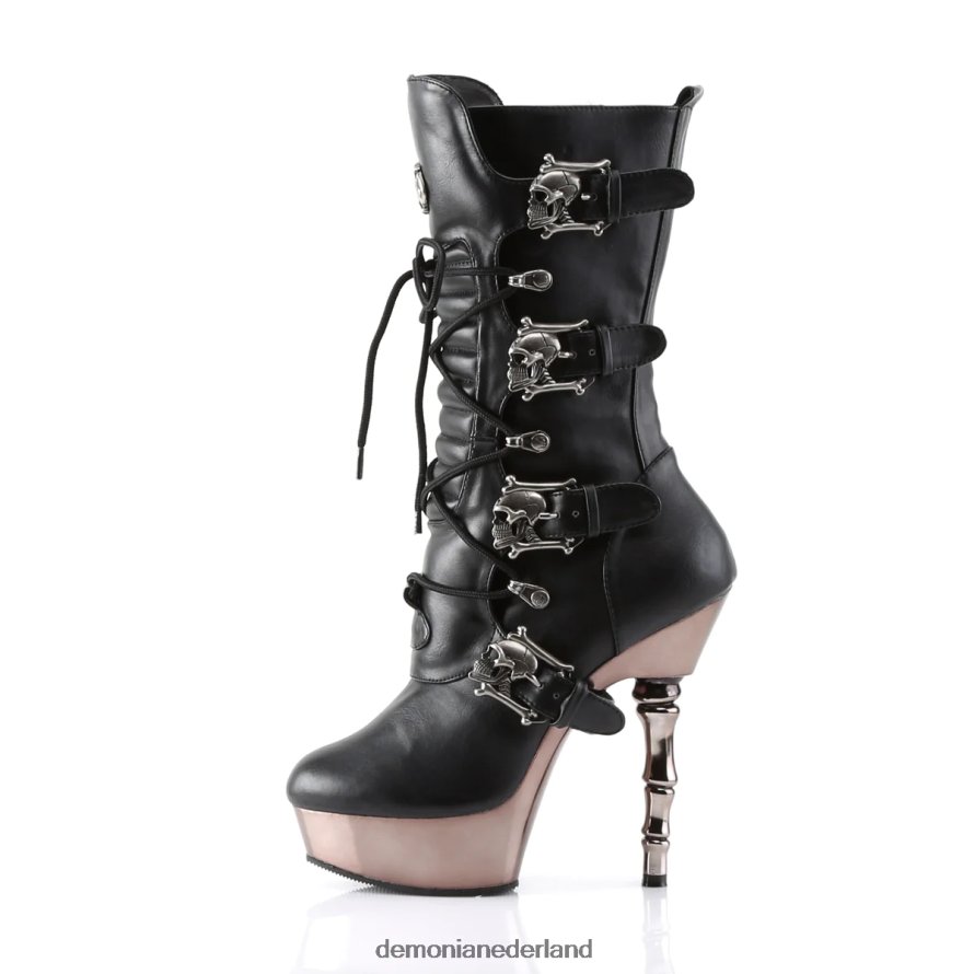 muerto-1026 zwart veganistisch leer/tinnen chroom 64NX0X1216 Demonia