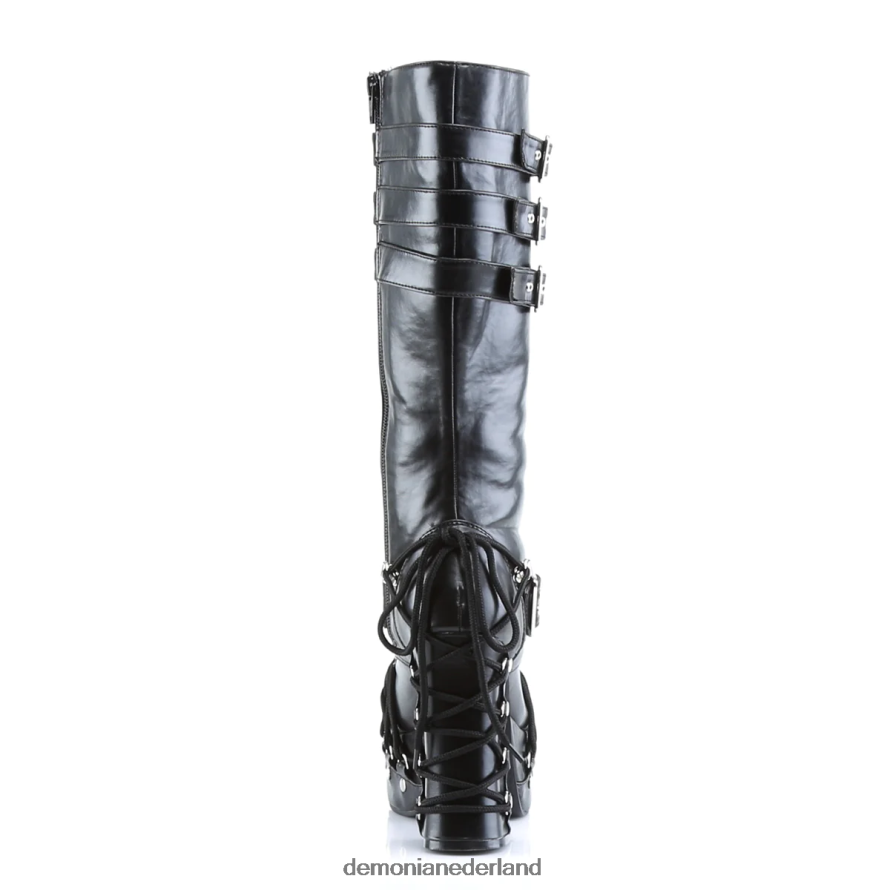 poppenkast-206 zwart veganistisch leer 64NX0X1021 Demonia