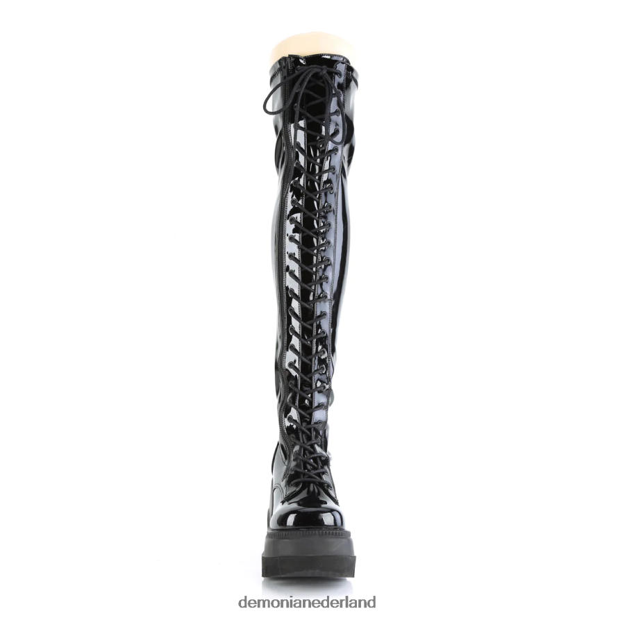 schudder-374 zwart stretch patent 64NX0X1275 Demonia