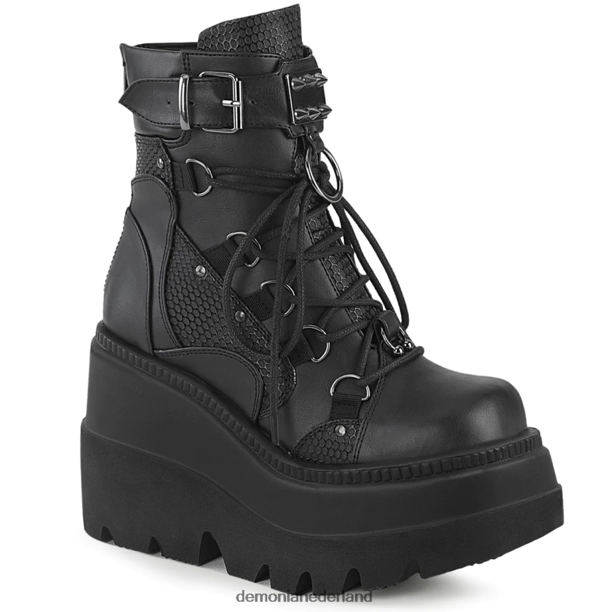 schudder-60 zwart veganistisch leer 64NX0X1293 Demonia