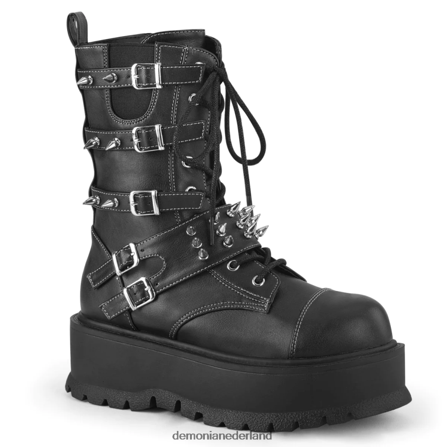 slacker-165 zwart veganistisch leer 64NX0X1316 Demonia