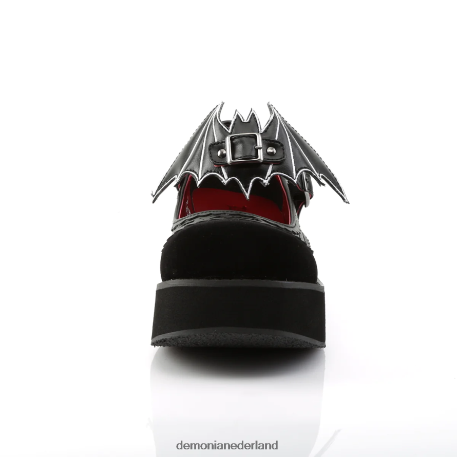 sprite-09 zwart veganistisch leer-fluweel 64NX0X1372 Demonia
