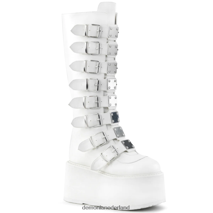 verdomd-318 wit veganistisch leer 64NX0X1075 Demonia