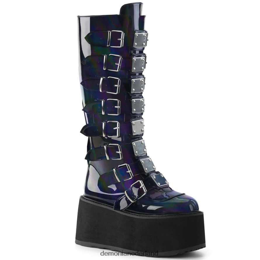 verdomd-318 zwart hologram veganistisch leer 64NX0X1071 Demonia