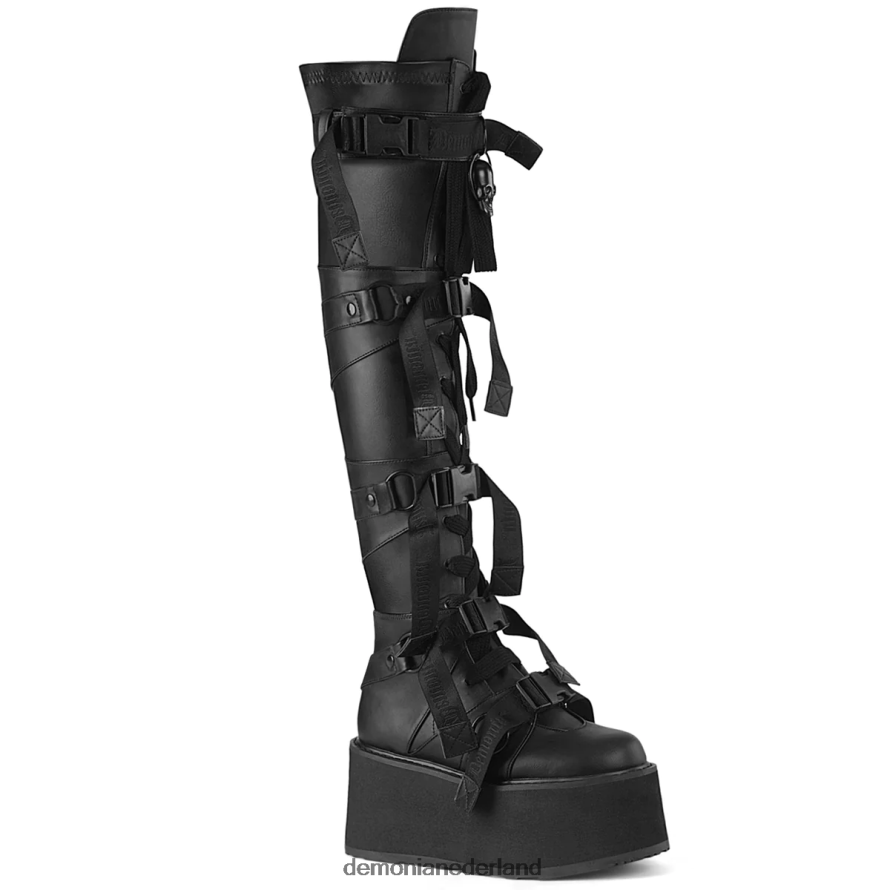 verdomd-325 zwart veganistisch leer 64NX0X1077 Demonia