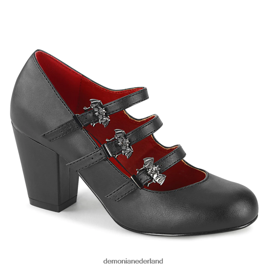 vivika-38 zwart veganistisch leer 64NX0X1467 Demonia