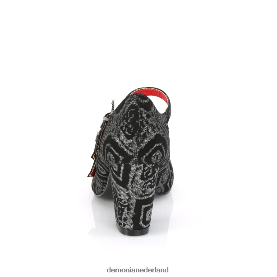 vivika-38 zwart-zilver kunstnubuckleer 64NX0X1468 Demonia